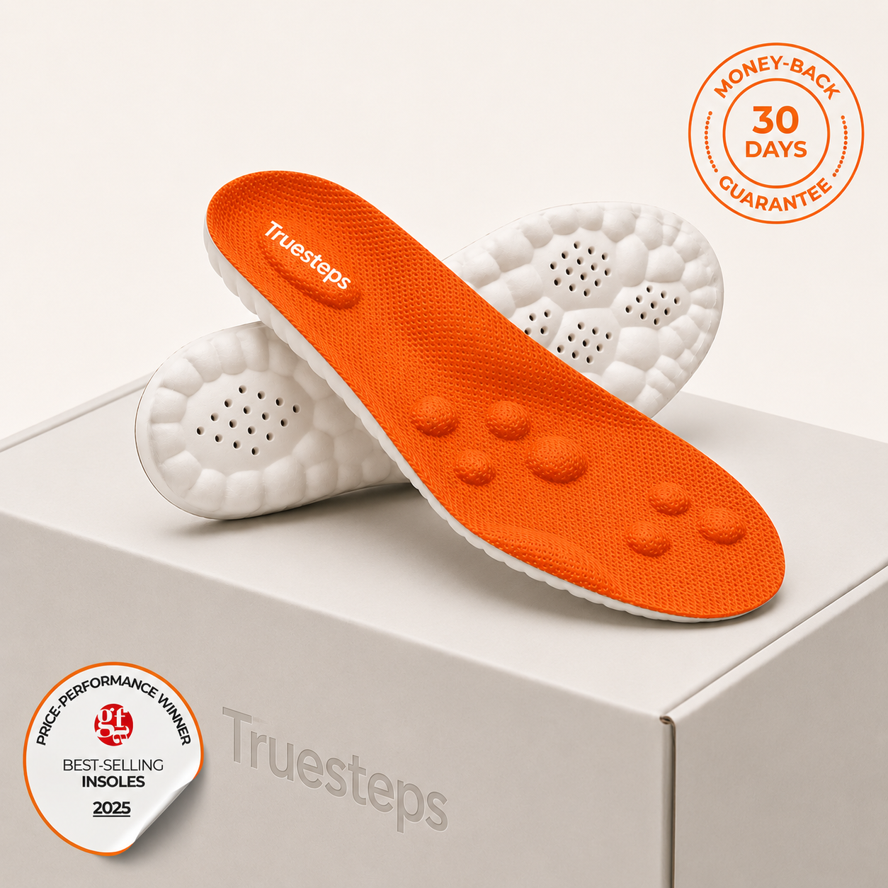 TrueSteps® Orthopedic Massage Insoles – Heel Pain & Plantar Fasciitis Relief